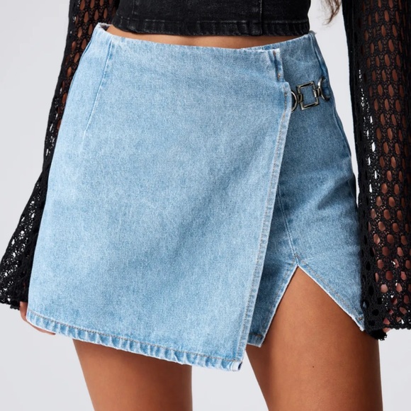 CIDER Denim Mid Waist Split Skort XL - Picture 6 of 6